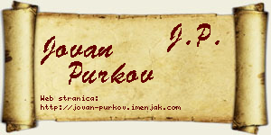 Jovan Purkov vizit kartica